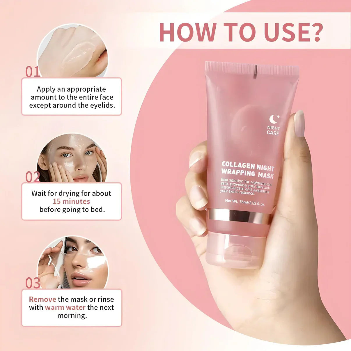 Korean Collagen Night Wrapping Peel-Off Mask | Buy 1 get 1 free